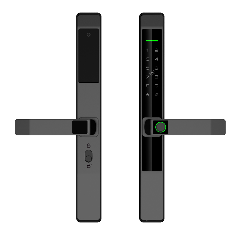 V3 Slim Aluminium Smart Door Lock front and rear panels