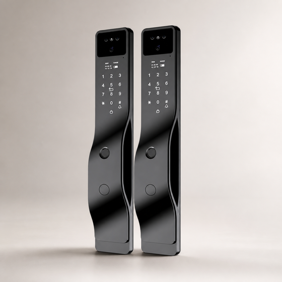 Two identical S2 smart locks arranged as a two-lock bundle