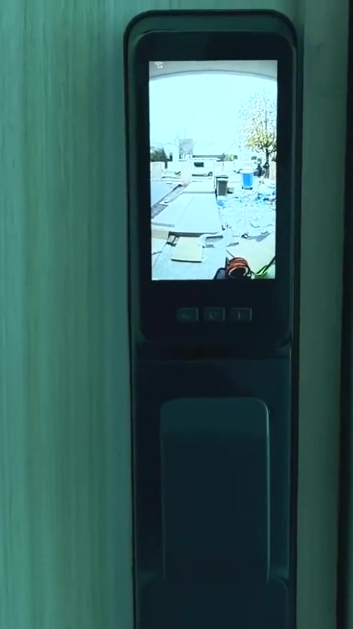 V2 smart lock on a completed front-door installation