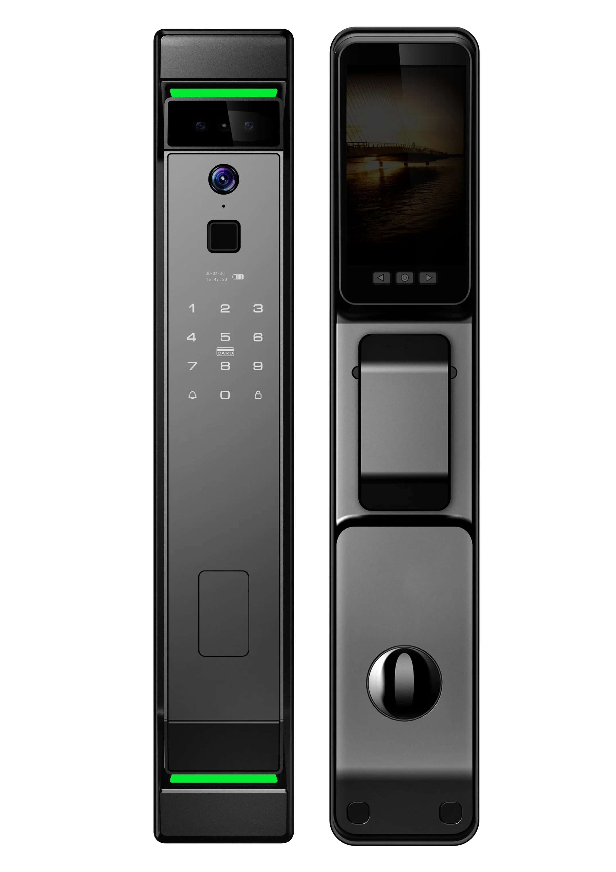 V2 Smart Lock exterior and interior panels in black
