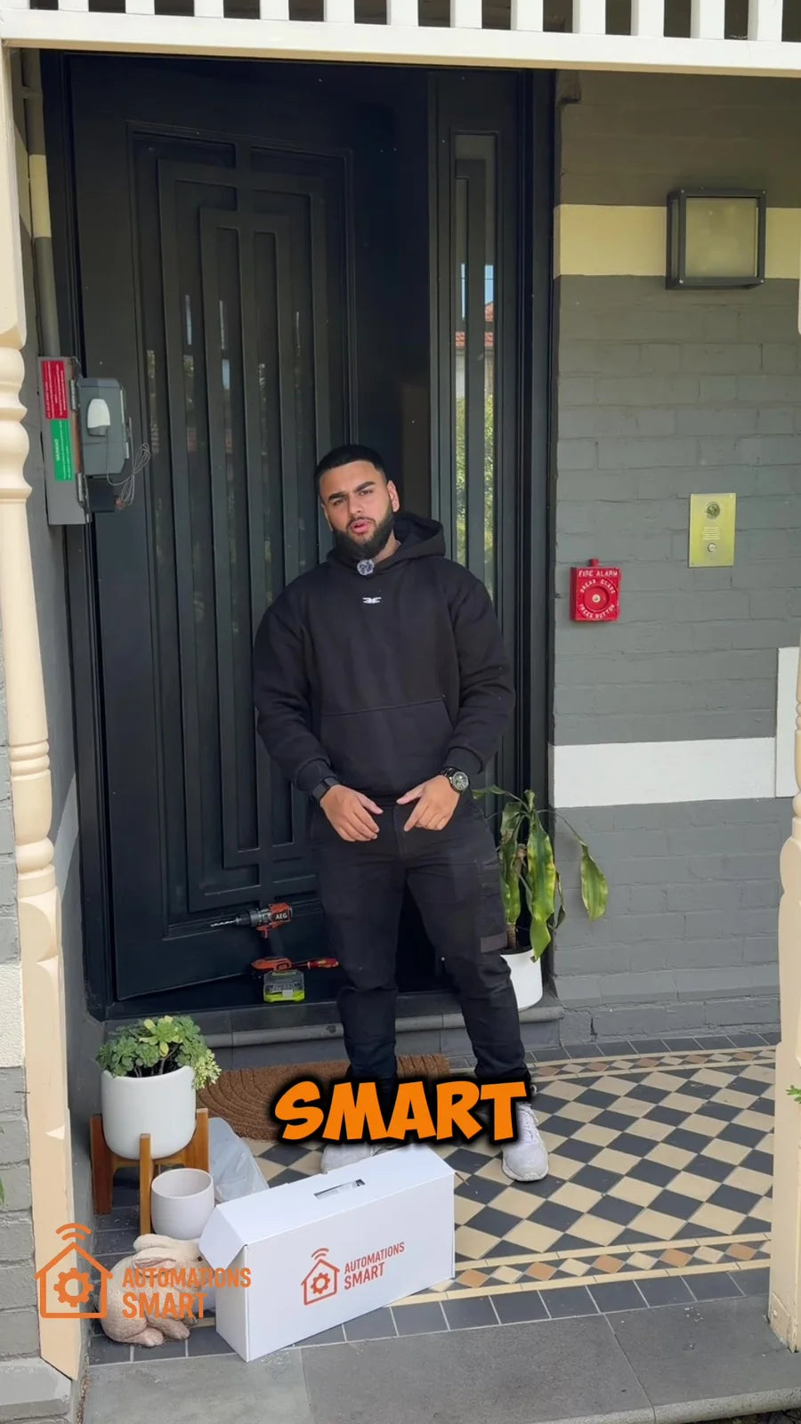 Automations Smart installer at a completed black V2 smart-lock job